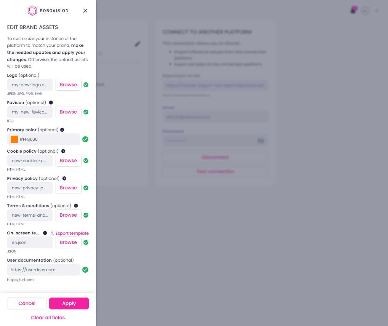 Edit brand assets