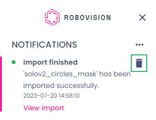 Delete notification button