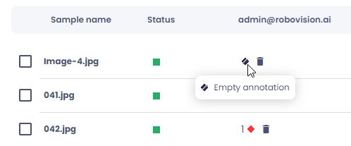 Empty annotation in list view