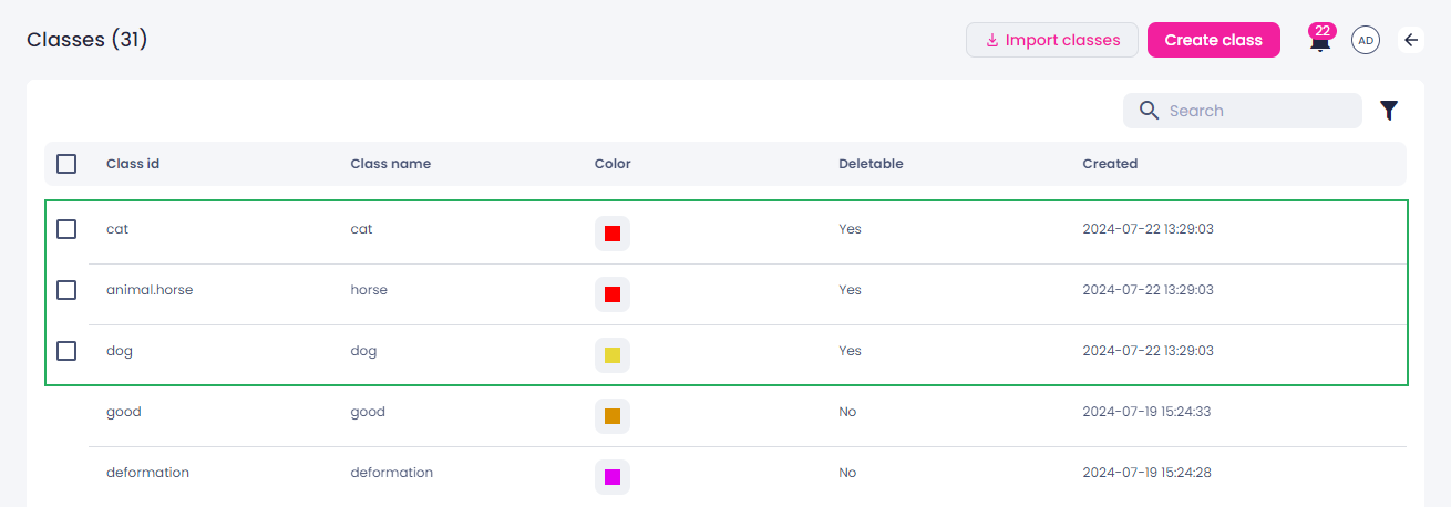 Importing button