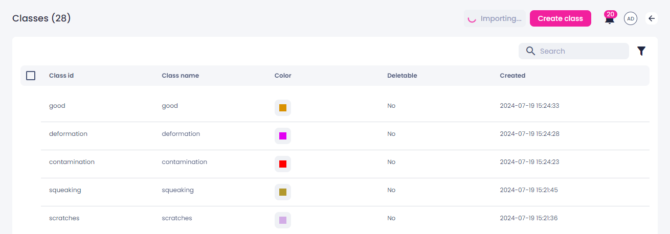 Importing button