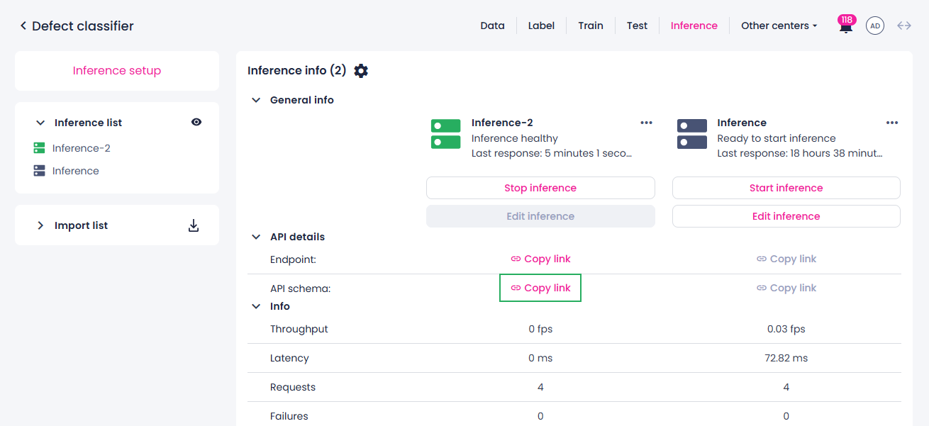 Copy API schema link