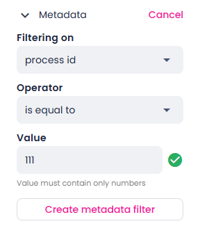 Metadata filter