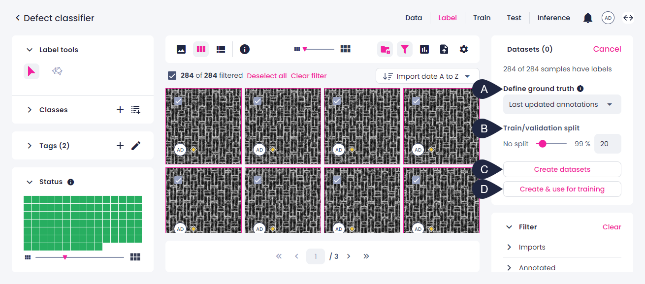 Create datasets