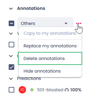 Delete labels in single view