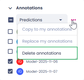 Delete labels in single view