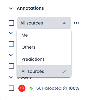 Filter labels in single view
