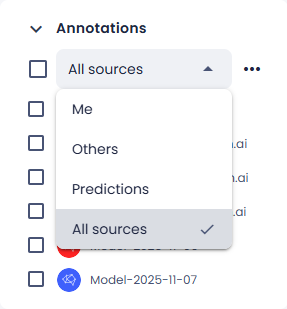 Filter labels in thumbnail view