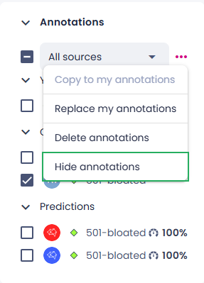 Hide labels in single view