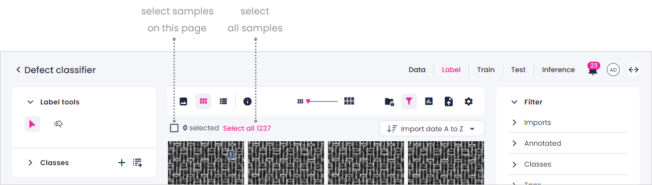 Select samples