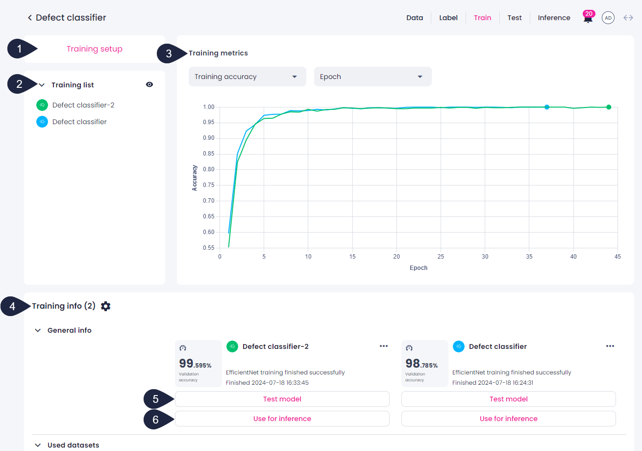 Training details page
