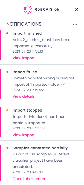 Notification types