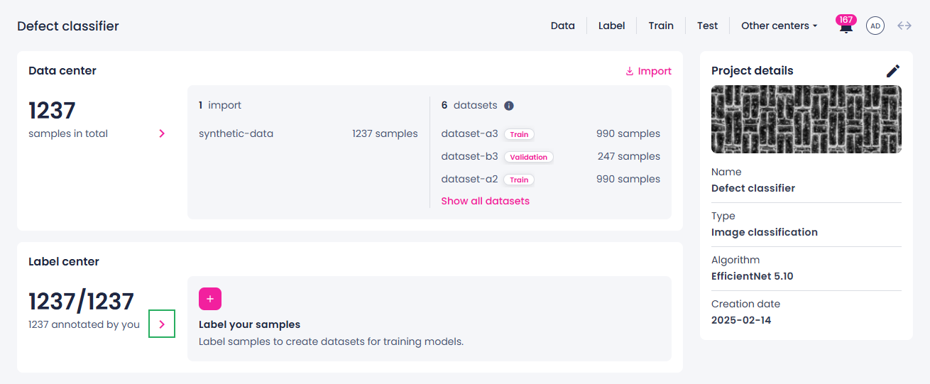 Project data