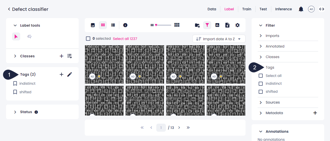 Created tags