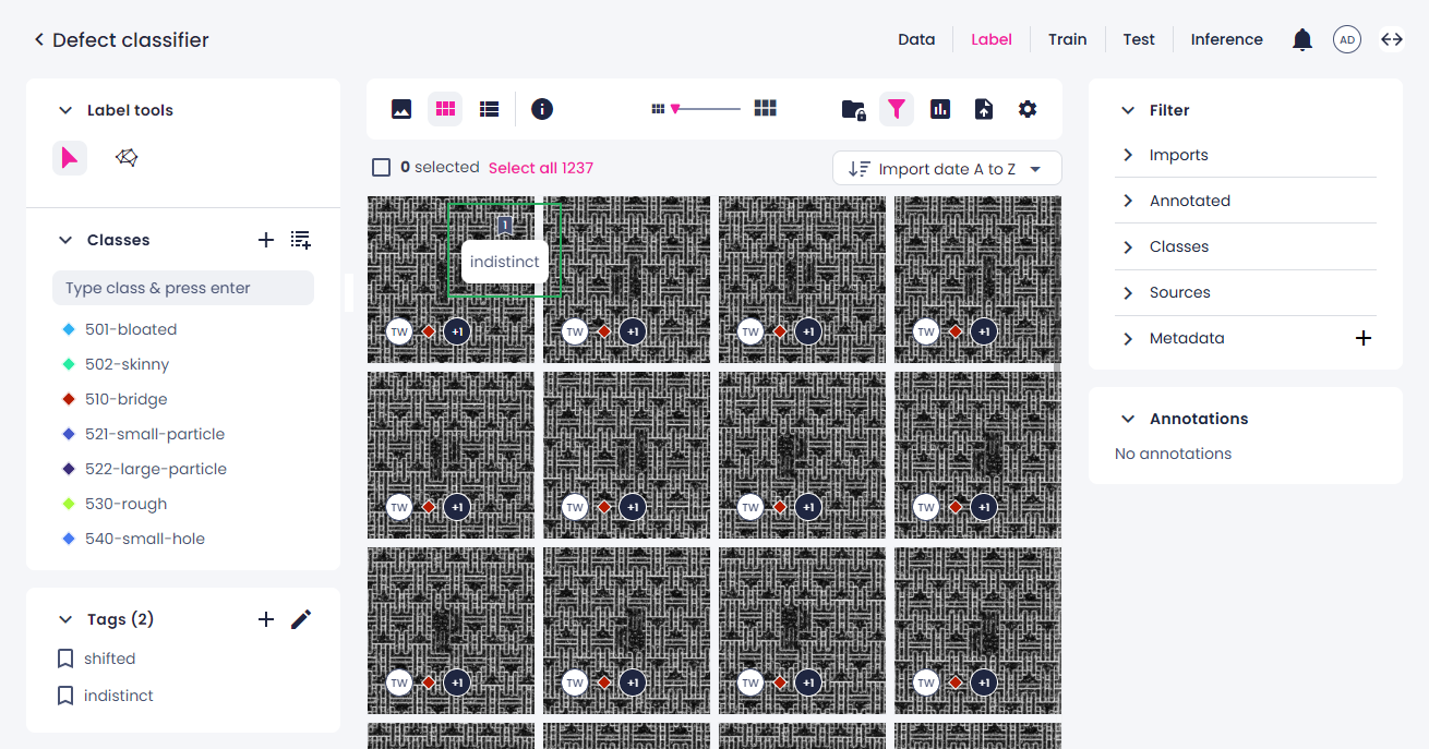 Tags in thumbnails view
