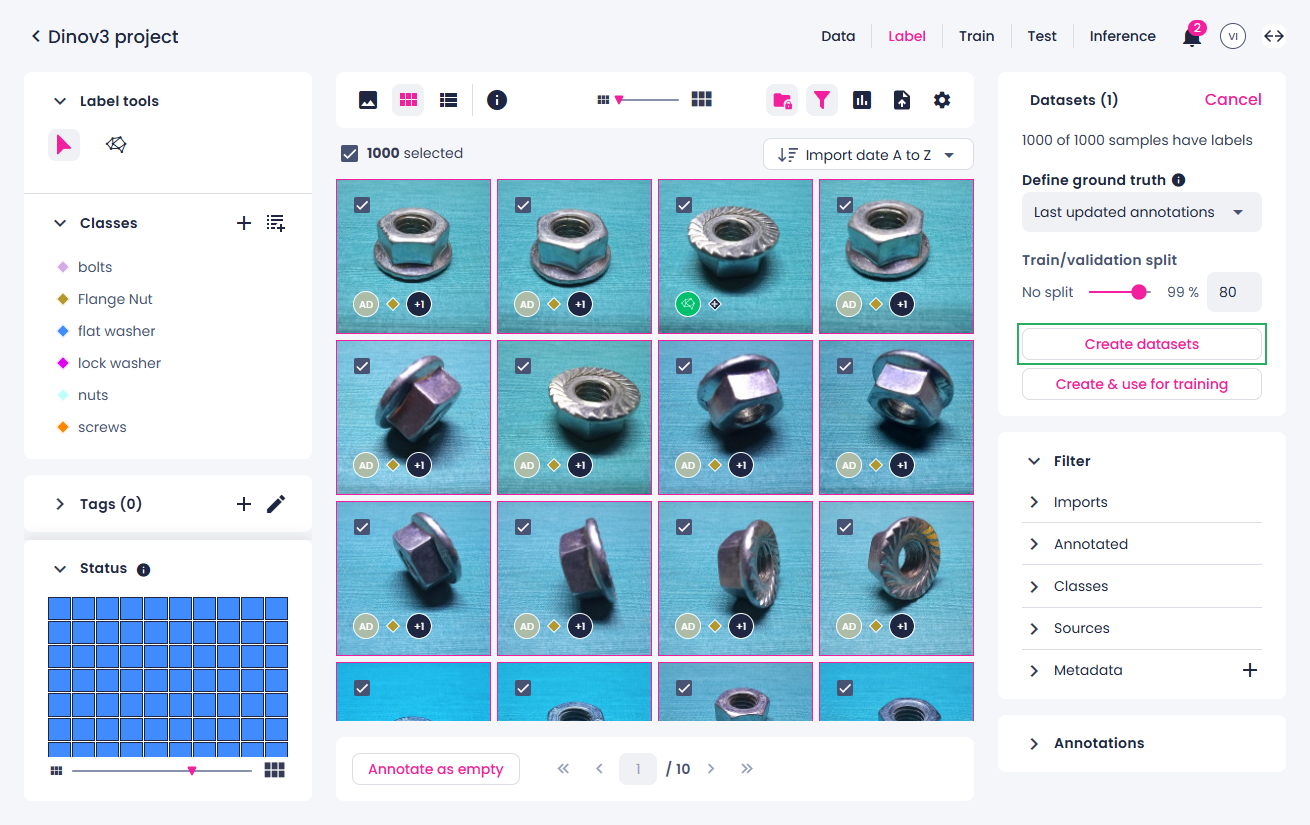 Create datasets