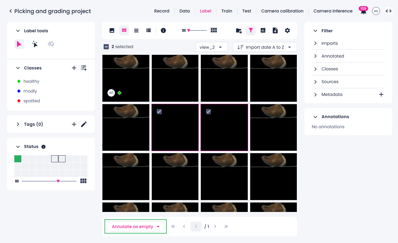 Annotate as empty