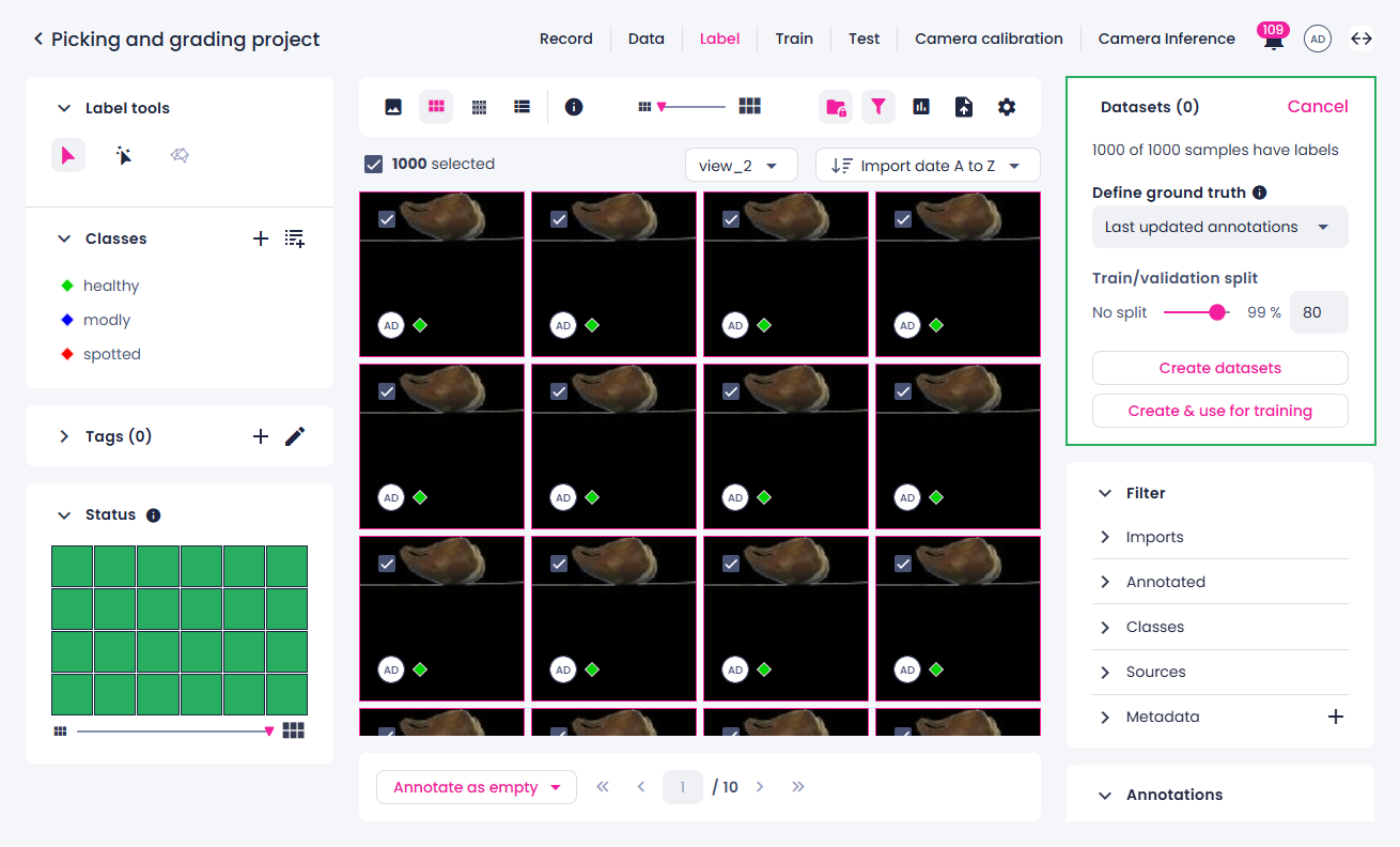 Create new dataset