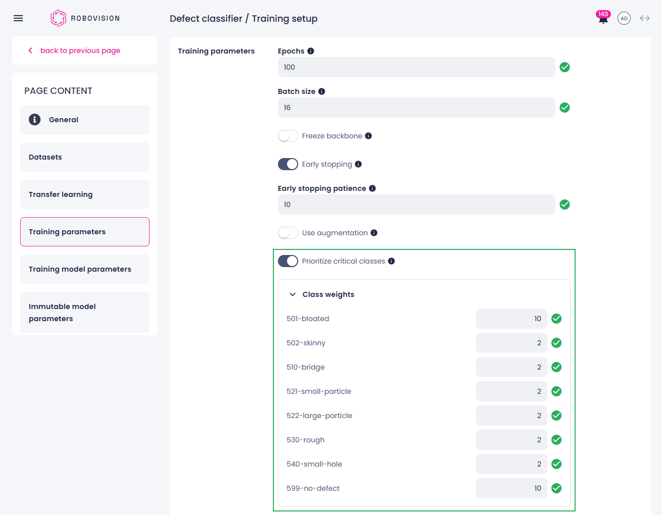 Prioritize critical classes