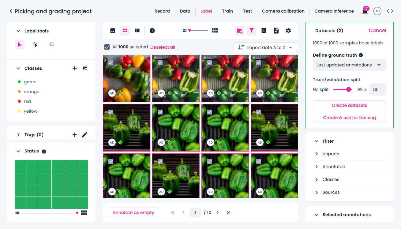 Create new dataset